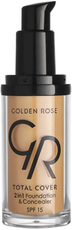 Golden Rose Total Cover 2 in 1 Foundation And Concealer, SPF 15